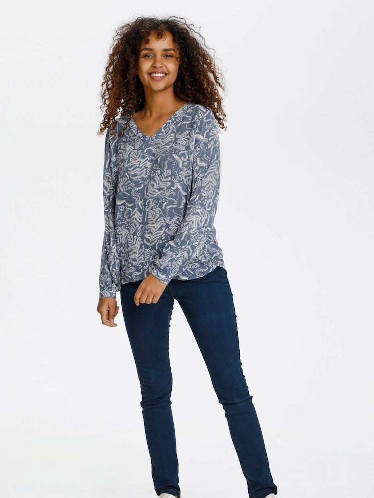 Kaffe Grey Geisa Long Sleeve Blouse - Image 1 of 6