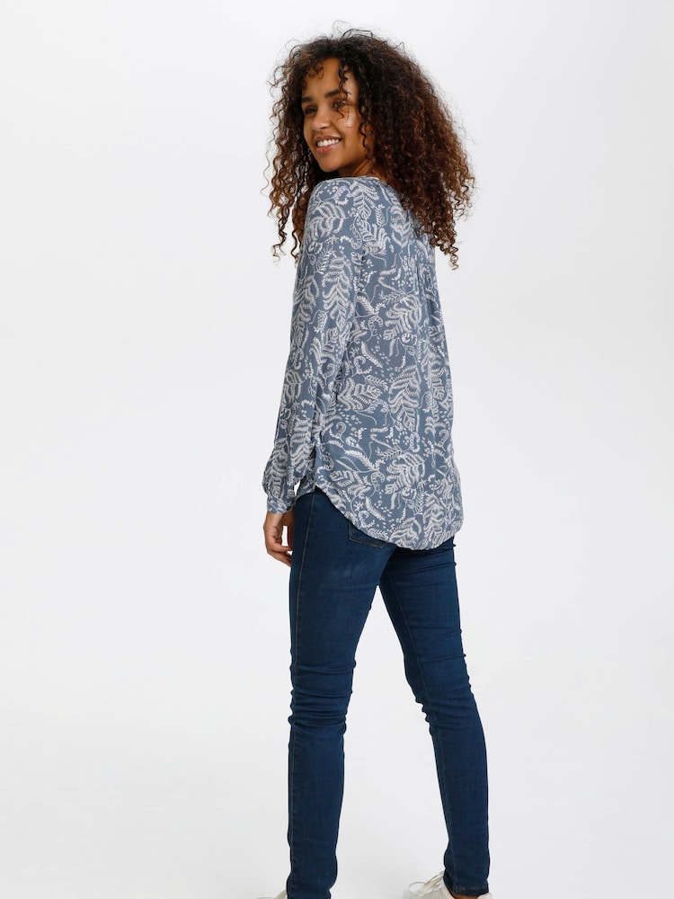 Kaffe Grey Geisa Long Sleeve Blouse - Image 2 of 6