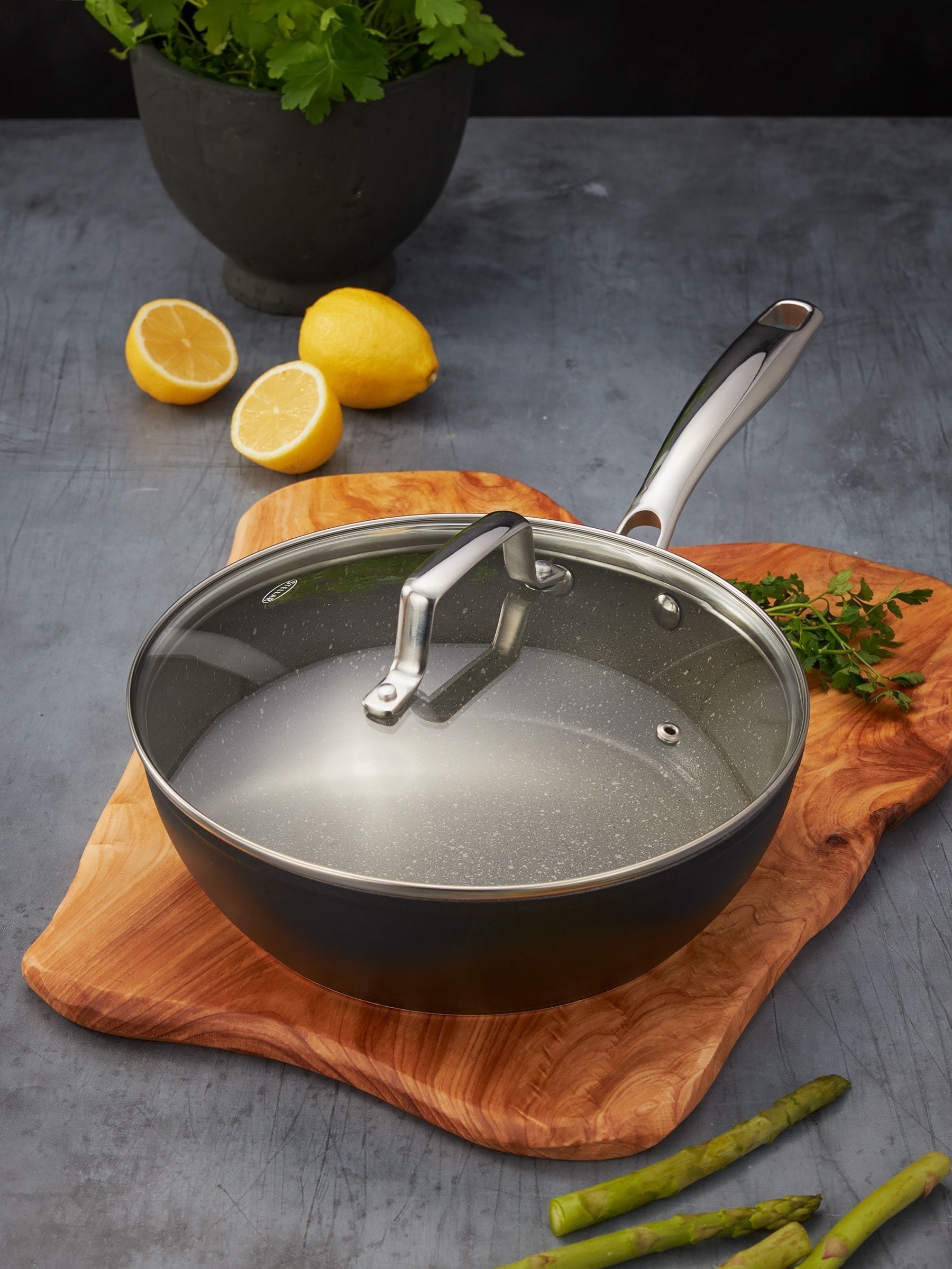 Stellar Unisex Metallic Silver Rocktanium, Saute Pan, Non-Stick In 24Cm - Image 5