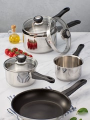 Judge 5 Piece Silver Vista Draining Saucepan Set - Image 1 of 4
