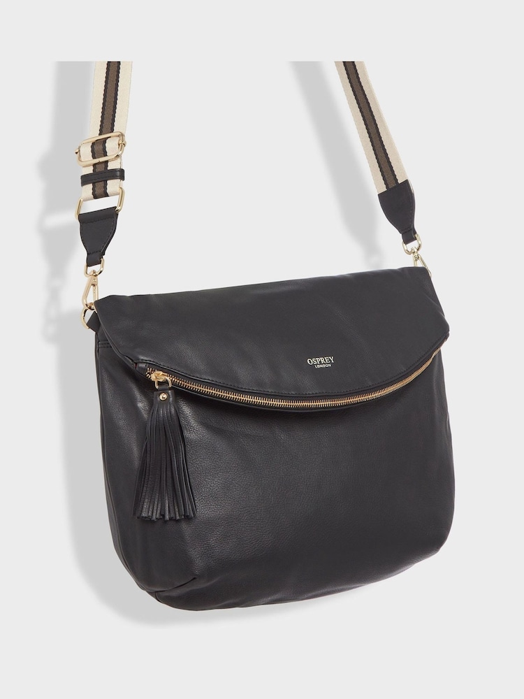 OSPREY LONDON Large Milano Italian Leather Convertible Cross-Body Bag - Image 7 of 9