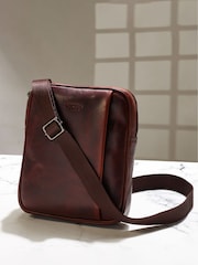 OSPREY LONDON Carter Saddle Leather Small Messenger Bag - Image 11 of 11