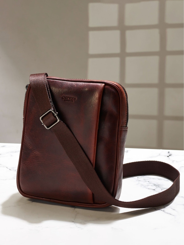 OSPREY LONDON Carter Saddle Leather Small Messenger Bag - Image 11 of 11