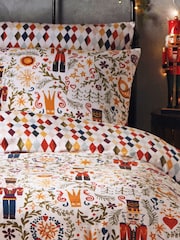 furn. Multicolour Nutcracker Christmas Reversible Duvet Cover and Pillowcase Set - Image 2 of 3