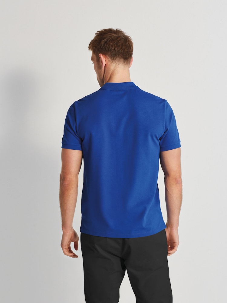 Blue Cobalt Regular Fit Short Sleeve Pique Polo Shirt - Image 3 of 6