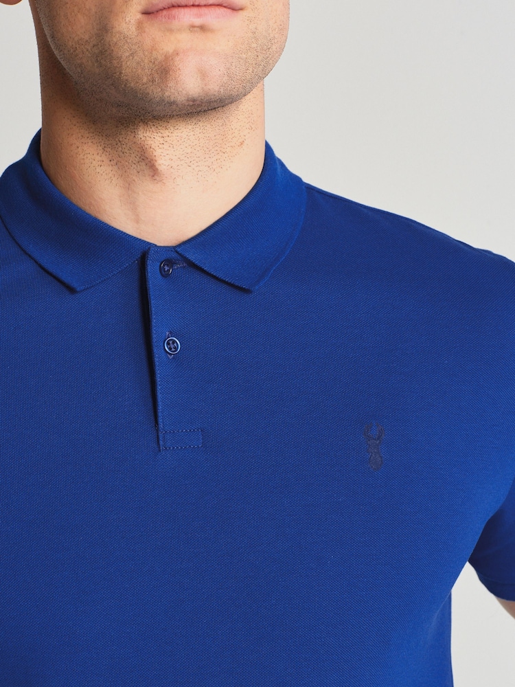 Blue Cobalt Regular Fit Short Sleeve Pique Polo Shirt - Image 4 of 6