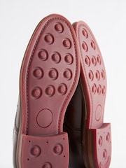 Brown Leather Contrast Sole Chunky Derby Shoes - Image 6 of 6