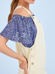 Ecru, Weiß - Latzhose aus Twill - Bild 4 von 5