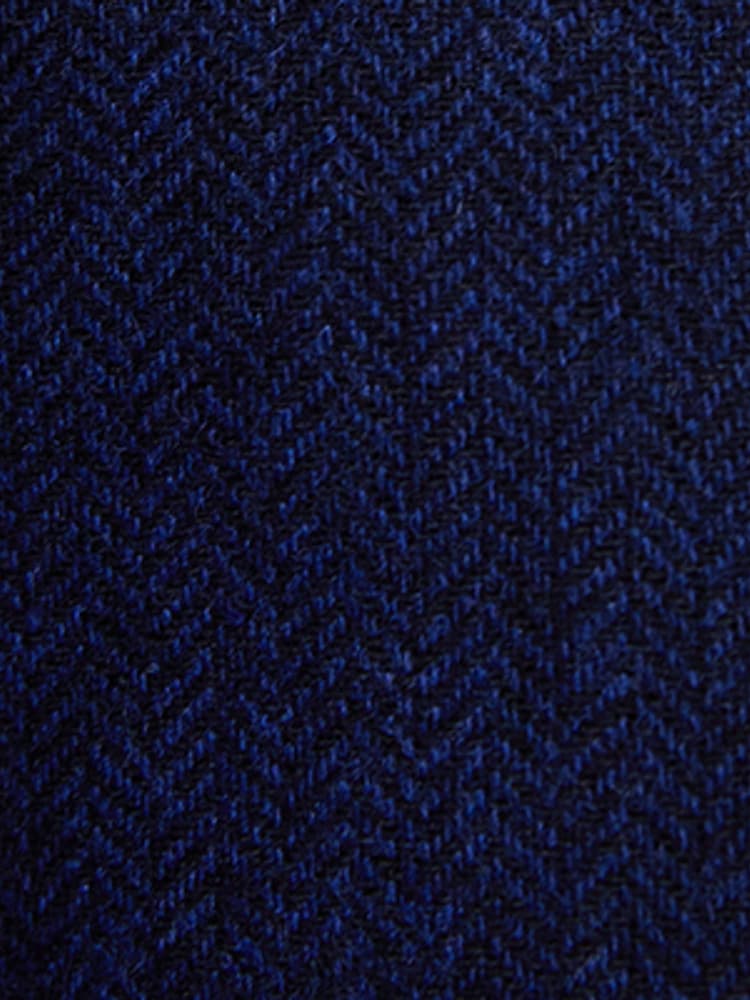MOSS Blue Tailored Fit Herringbone Suit Waistcoat - Image 4 of 4