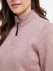 Tog 24 Light Pink Pearson Knit Look Zip Neck Fleece - Image 4 of 5