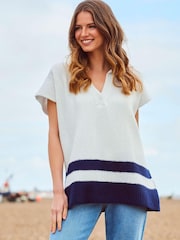 Crew Clothing Company Cream Tuscany Poncho - Image 1 of 4