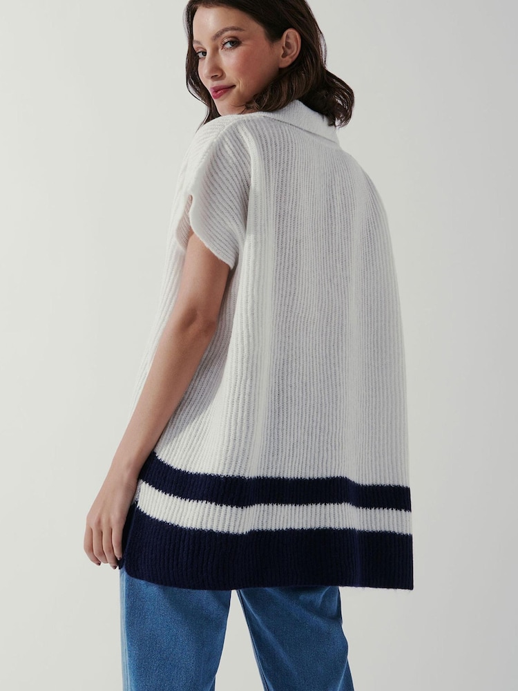 Crew Clothing Company Cream Tuscany Poncho - Image 3 of 4