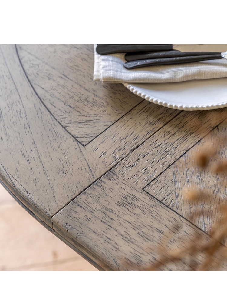 Gallery Home Natural Missouri Round 10 Seater Extending Dining Table - Image 2 of 6