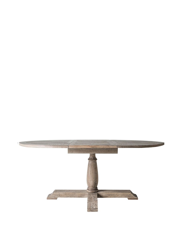 Gallery Home Natural Missouri Round 10 Seater Extending Dining Table - Image 6 of 6