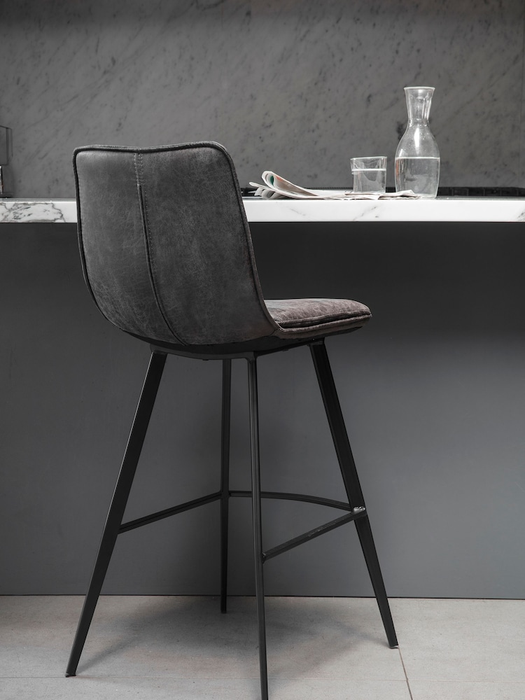 Gallery Home Set of 2 Grey Pittsburgh Bar Stools - Image 1 of 3