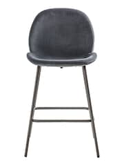 Gallery Home Grey Shayla Velvet Bar Stool - Image 2 of 2