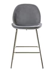 Gallery Home Light Grey Shayla Velvet Bar Stool - Image 2 of 2