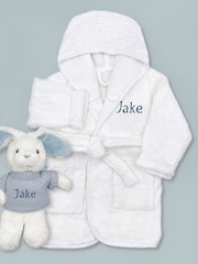 Personalised Little Bunny and Bathrobe Gift Set Babyblooms - Image 1 of 5