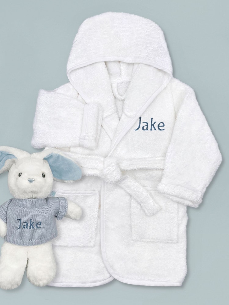 Personalised Little Bunny and Bathrobe Gift Set Babyblooms - Image 1 of 5