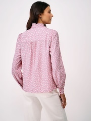 Crew Clothing Pink Harmony Cotton Frill Blouse - Image 2 of 5