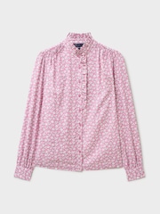 Crew Clothing Pink Harmony Cotton Frill Blouse - Image 5 of 5