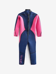 Long Sleeve Navy/Pink 3mm Neoprene Wetsuit (1-16yrs) - Image 6 of 8