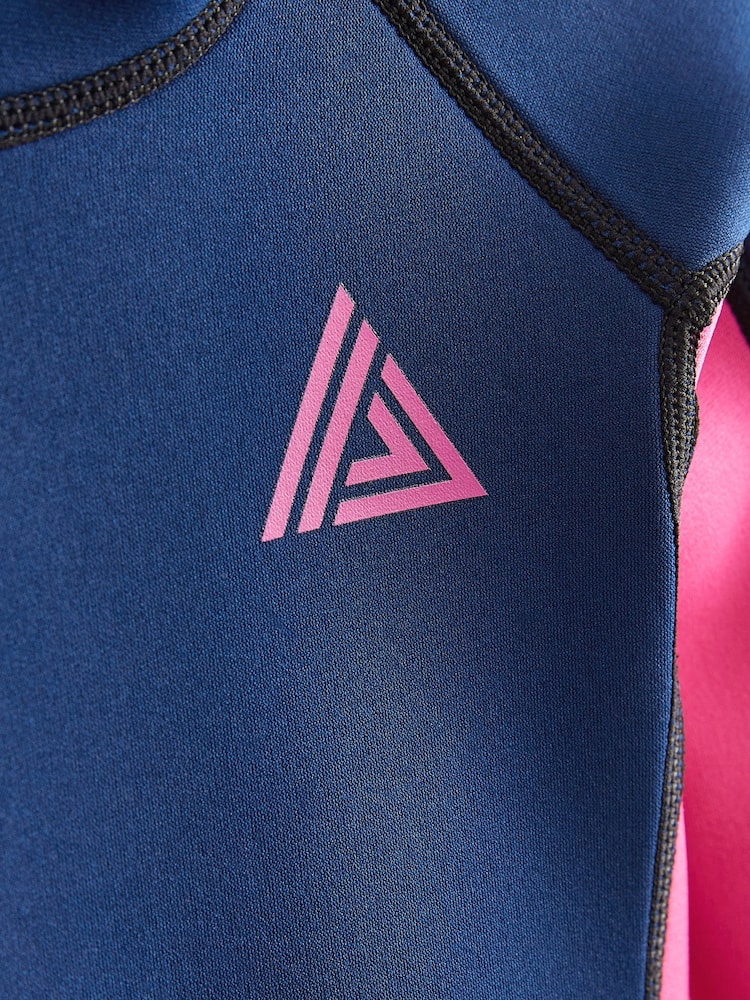 Long Sleeve Navy/Pink 3mm Neoprene Wetsuit (1-16yrs) - Image 8 of 8