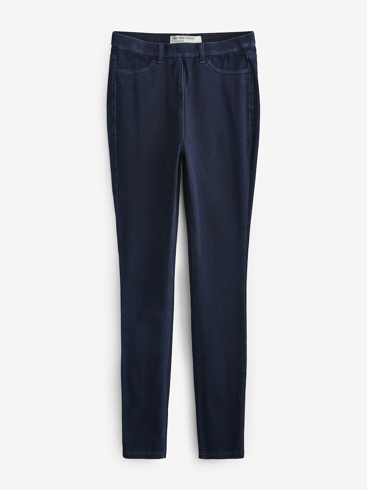 Blauw met wassing - Legging van jersey-denim - Image 3 of 5