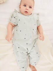 Mint Green Polka-Dot Romper - Image 1 of 7