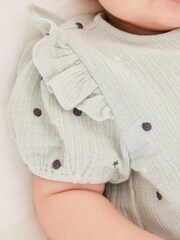 Mint Green Polka-Dot Romper - Image 4 of 7