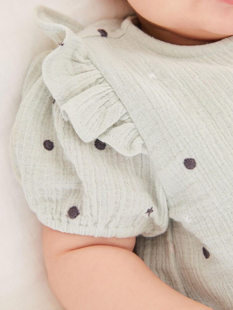 Mint Green Polka-Dot Romper - Image 4 of 7