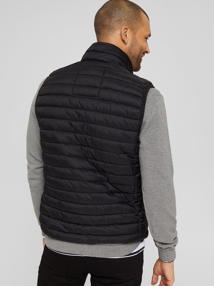 Esprit Mens Black Outdoor Padded Gilet - Image 2 of 5