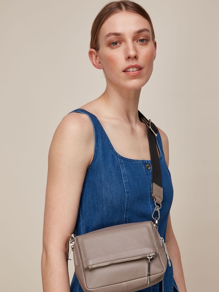 Whistles Grey Bibi Cross-Body Bag - Image 1 of 4