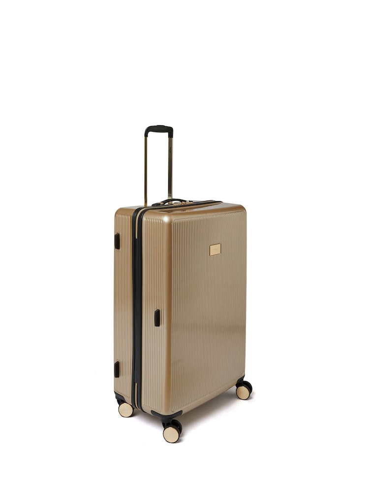 Dune London Gold Olive Large Suitcase - Image 3 of 5