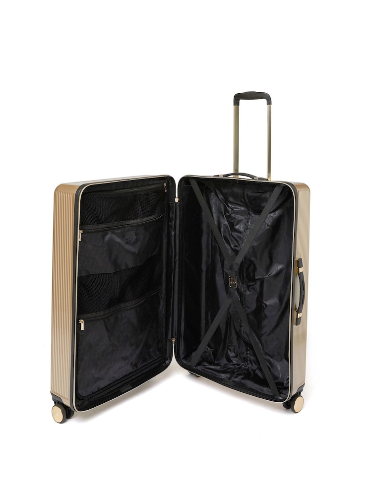 Dune London Gold Olive Large Suitcase - Image 4 of 5