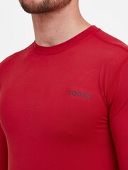 Tog 24 Red Snowdon Thermal Zip Neck Saga T-Shirt - Image 4 of 6