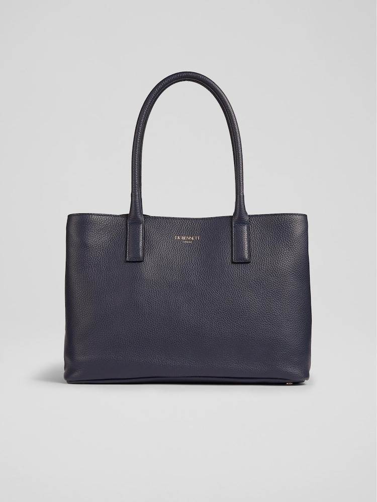 LK Bennett Blue Leather Lillian Tote Bag - Image 2 of 4