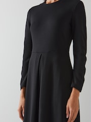 LK Bennett Black Jersey Fit And Flare Womens Maria Dress - Image 4 of 5