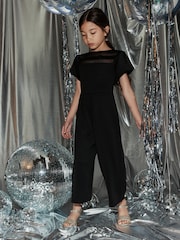 Black Mesh Occassion Jumpsuit (3-16yrs) - Image 1 of 8