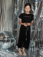 Black Mesh Occassion Jumpsuit (3-16yrs) - Image 3 of 8