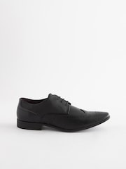 Black Wide Fit Brogue Shoes - Image 2 of 5