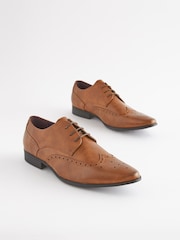 Tan Brown Wide Fit Brogue Shoes - Image 1 of 5