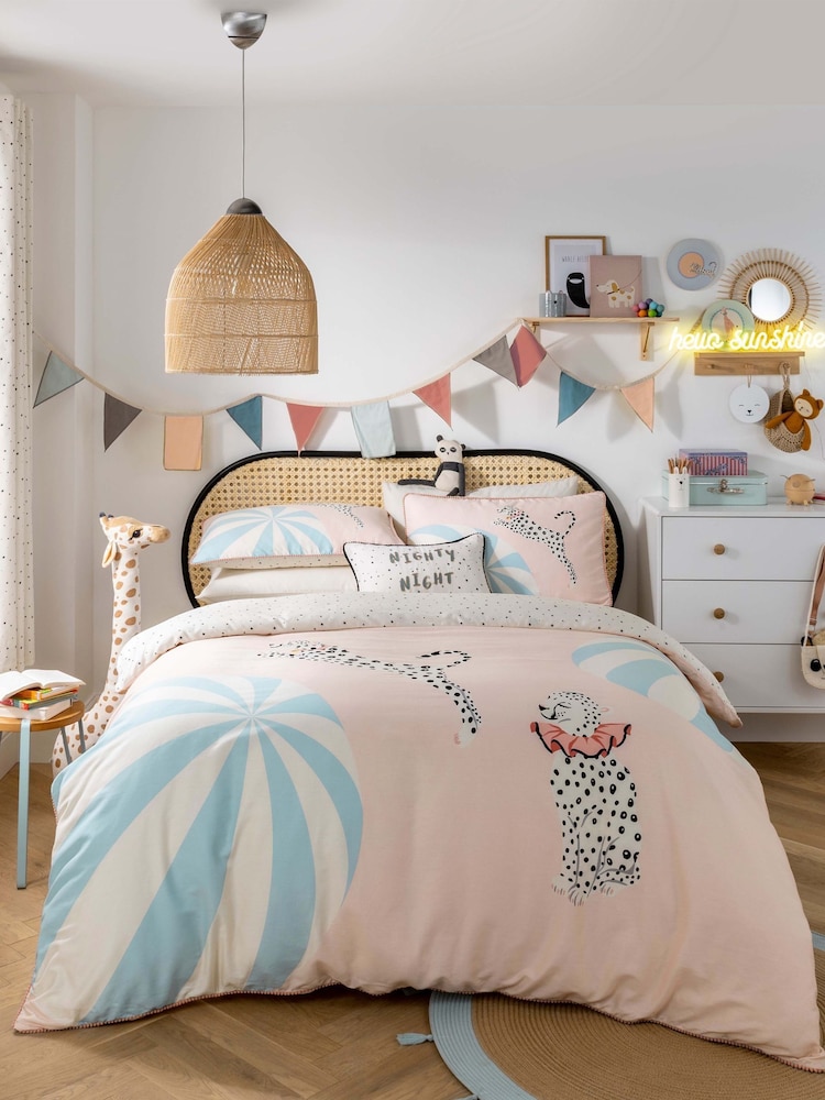 Yvonne Ellen Pink Kids Mini Carnival Duvet Cover and Pillowcase Set - Image 1 of 2