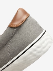 Grey Regular Fit Classic Canvas Pumps - Image 5 of 6