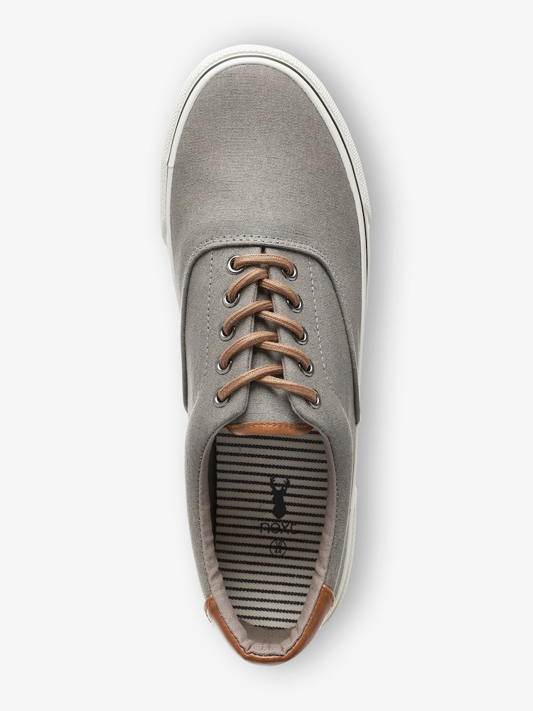 Grey Regular Fit Classic Canvas Pumps - Image 6 of 6