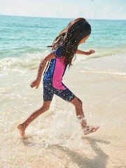 Short Sleeve Navy Blue/Pink 3mm Neoprene Wetsuit (1-16yrs) - Image 2 of 11
