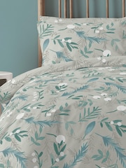 Copenhagen Home Silver Mistletoe Christmas Duvet Cover and Pillowcase Set - Image 1 of 2