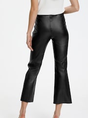 Soaked In Luxury Black Slkaylee PU Kickflare Trousers - Image 2 of 7