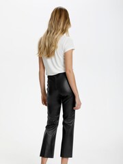 Soaked In Luxury Black Slkaylee PU Kickflare Trousers - Image 4 of 7