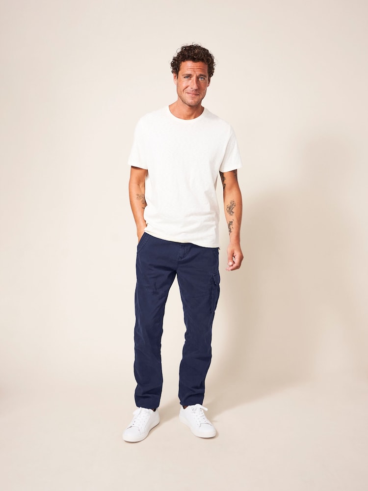 White Stuff Blue Kegworth Cargo 100% Cotton Trousers - Image 2 of 5